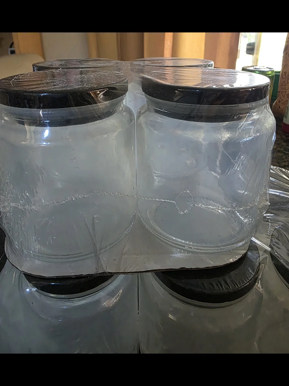 12 Target Bullseye Clear Glass Pantry Jars with Black Lids - Rare